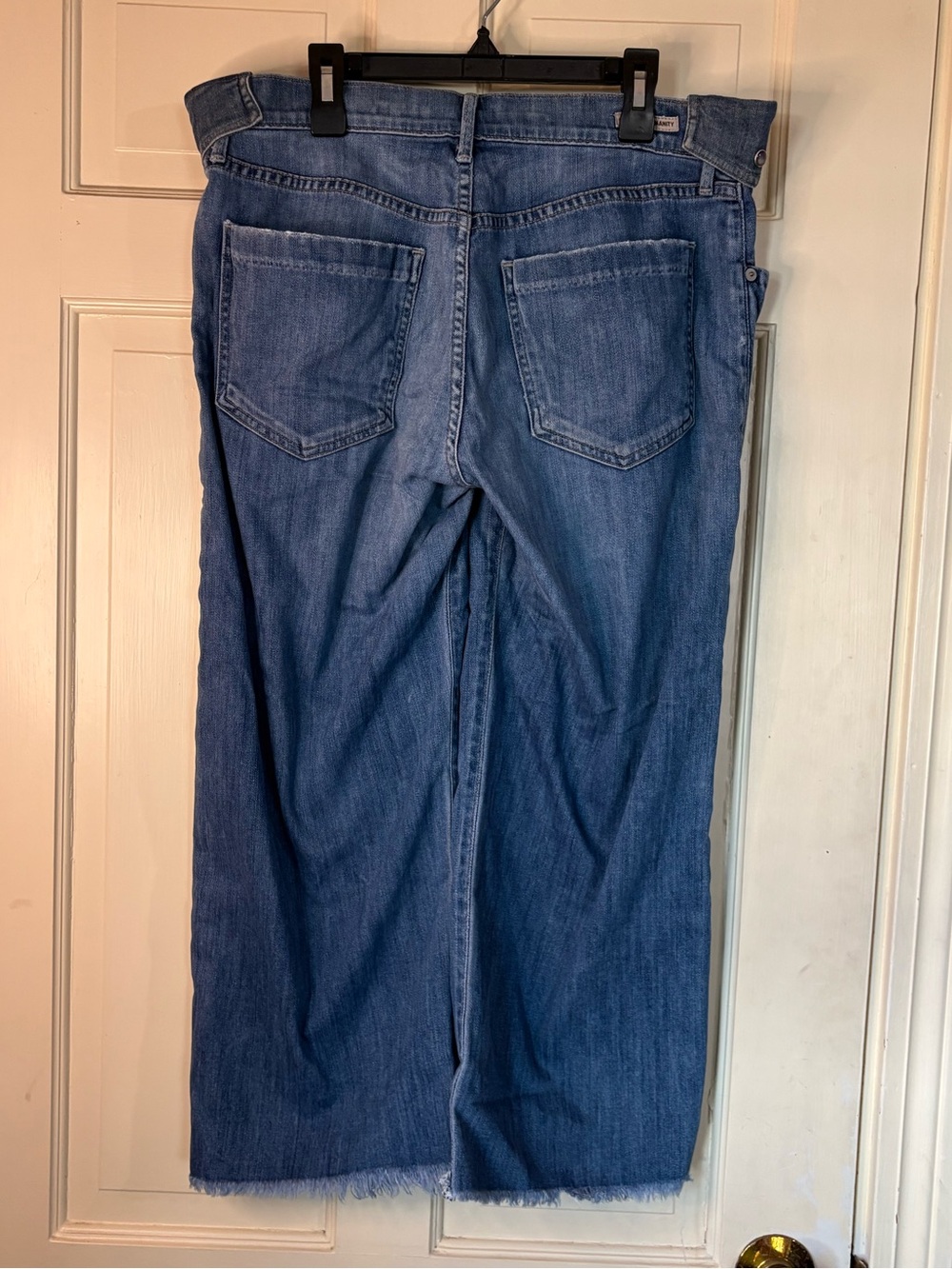 Citizens of Humanity High-Rise Wide-Leg Cropped Denim Jeans with Raw Hem Size 28 - Picture 8 of 11